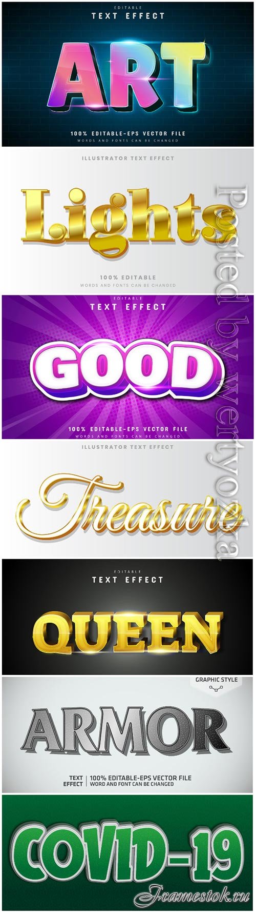 3d editable text style effect vector vol 78