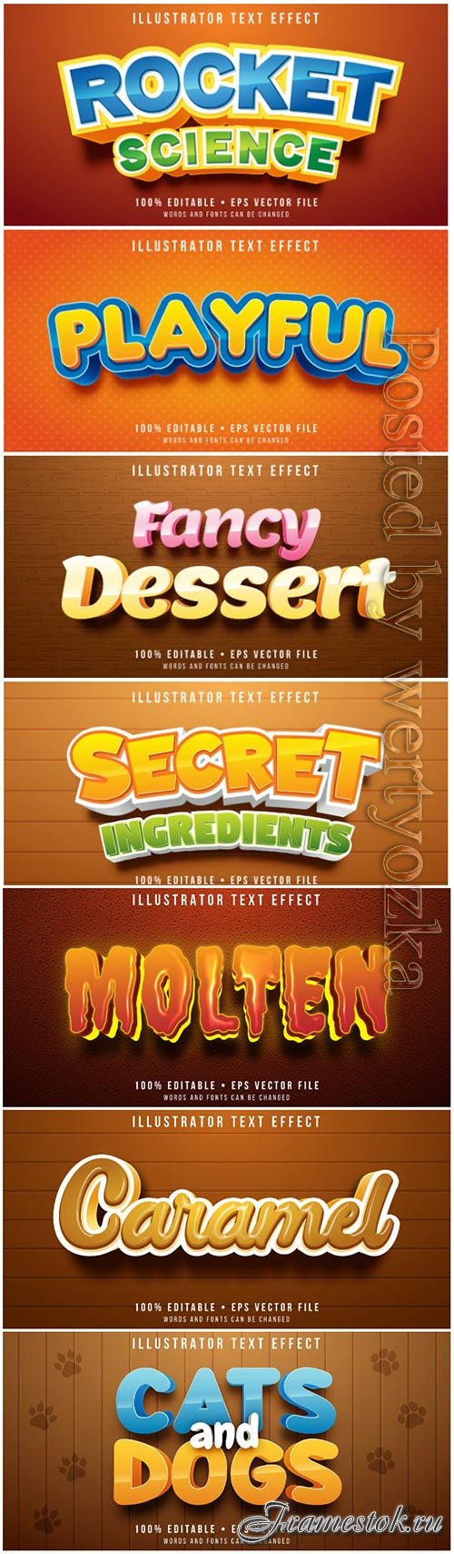 3d editable text style effect vector vol 92