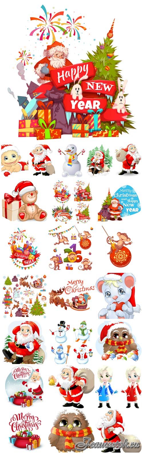 New Year and Christmas illustrations in vector 42