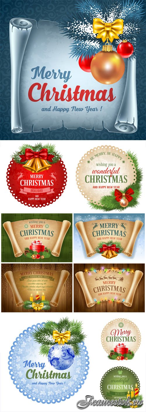 New Year and Christmas illustrations in vector 39