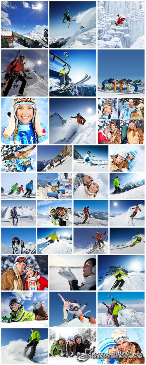 Winter vacation in the mountains stock photo