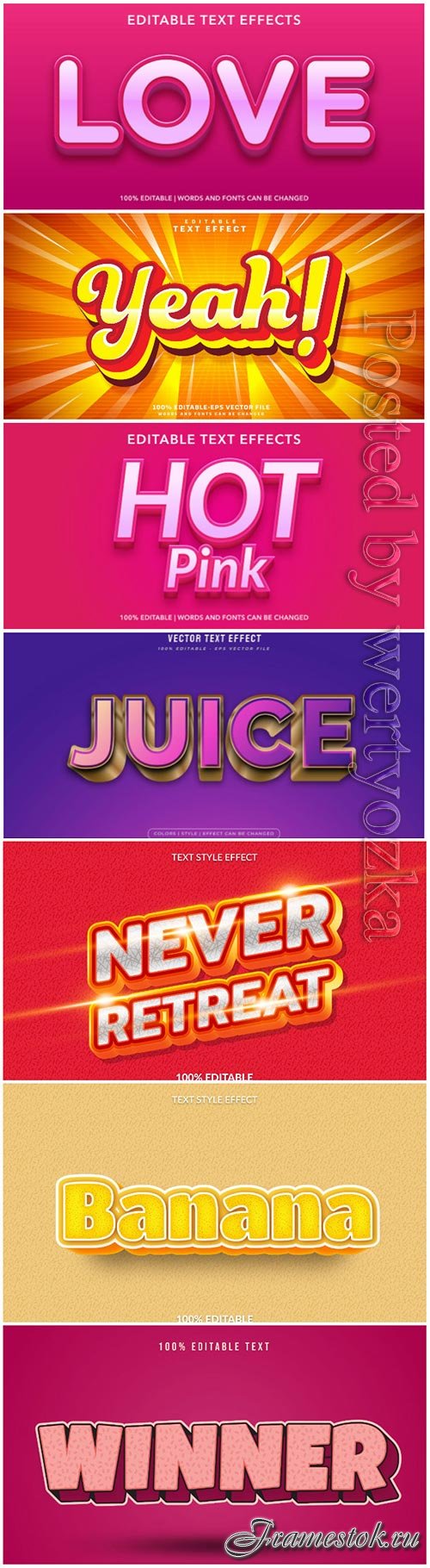 3d editable text style effect vector vol 109