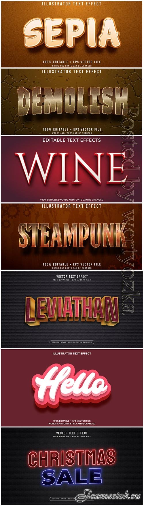 3d editable text style effect vector vol 108