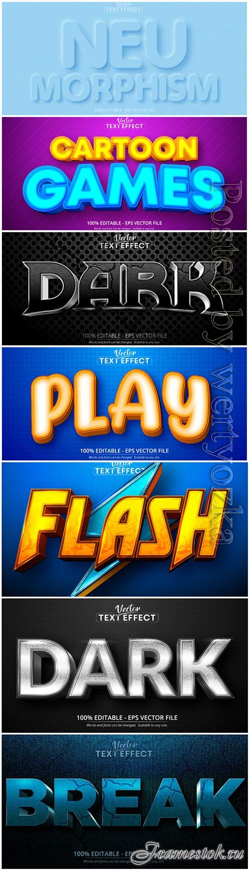 3d editable text style effect vector vol 106