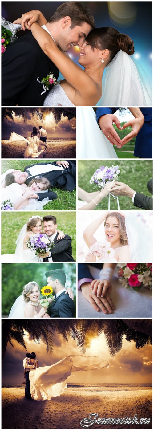 Bride and groom wedding stock photo