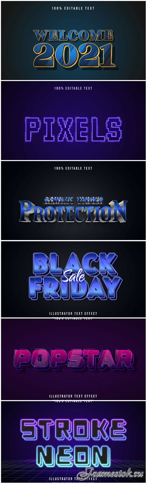 3d editable text style effect vector vol 187