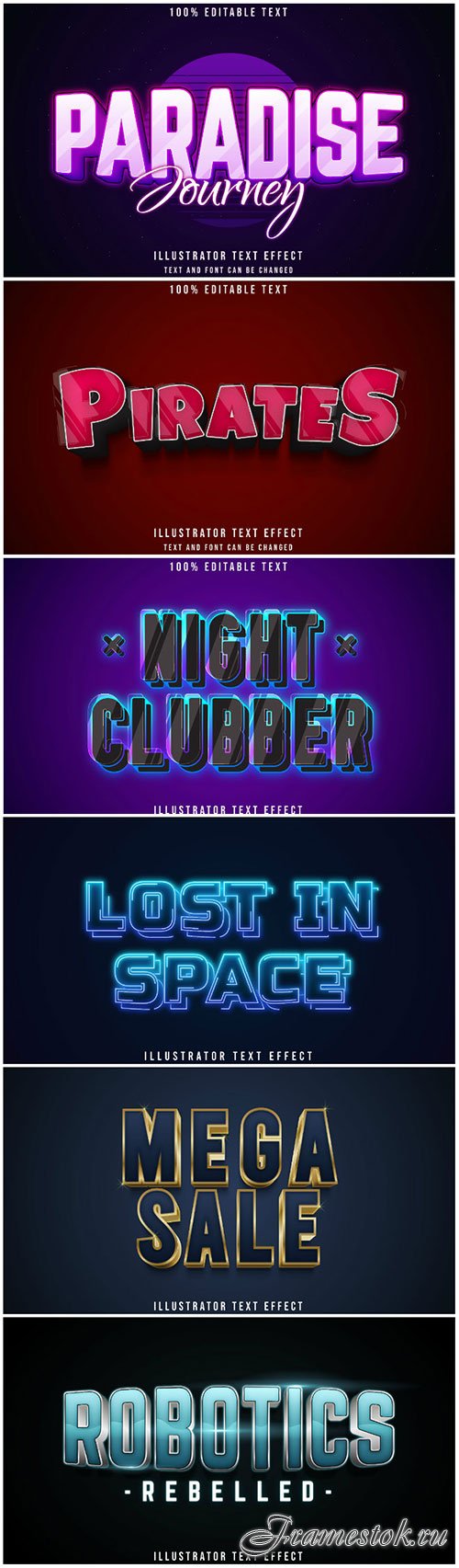 3d editable text style effect vector vol 182