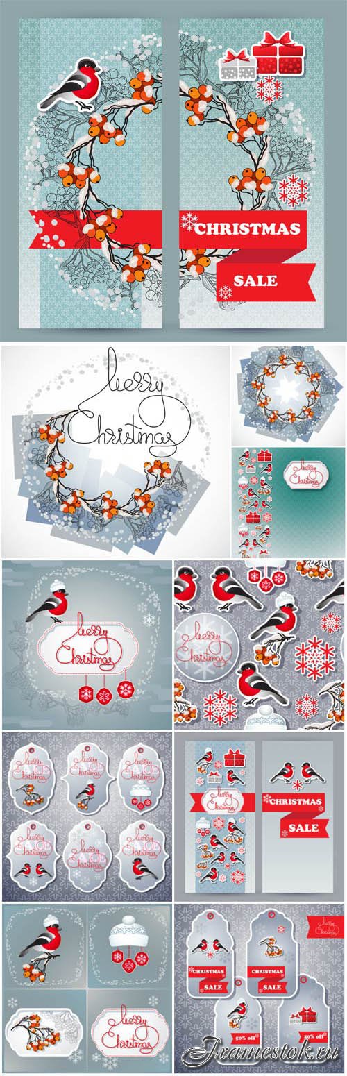 New Year and Christmas illustrations in vector 56