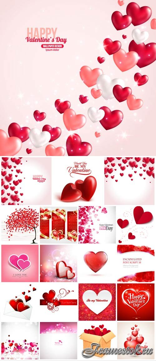 Valentine's day, romantic elements in vector