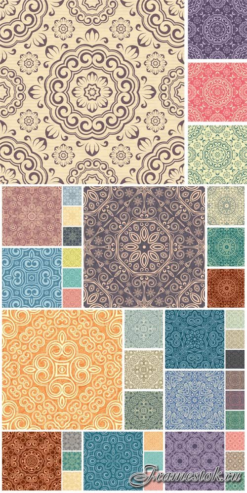 Vintage floral patterns in vector