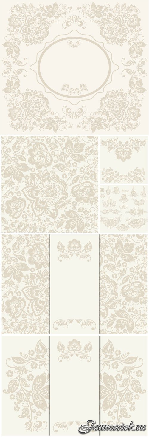 Delicate floral patterns in vector