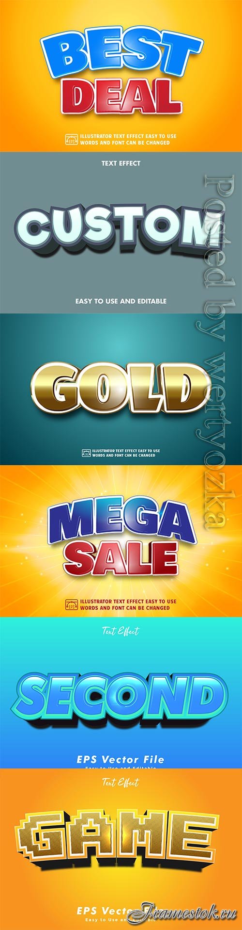 3d editable text style effect vector vol 232