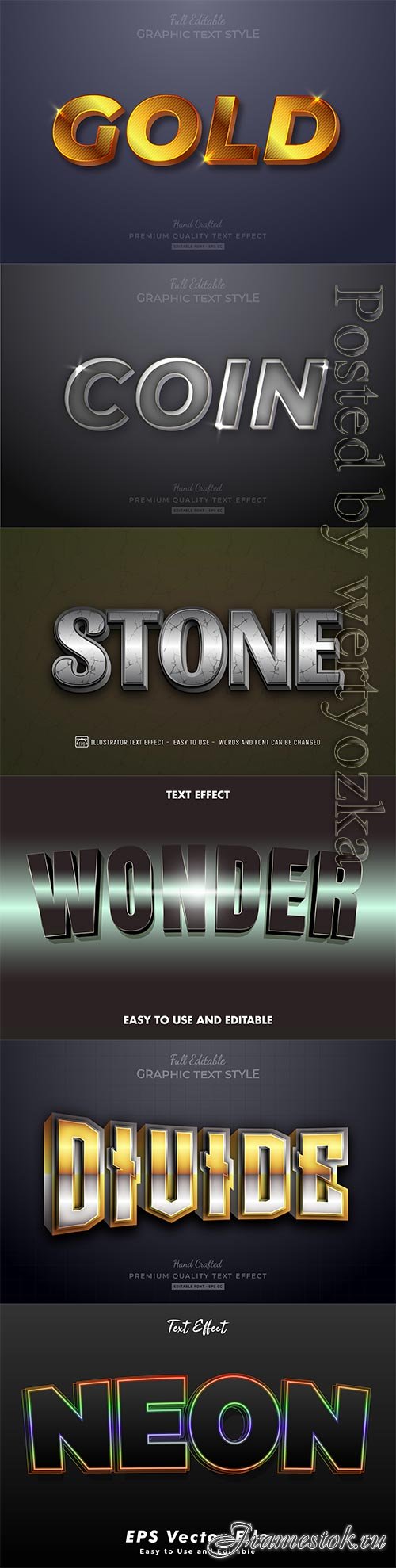 3d editable text style effect vector vol 233