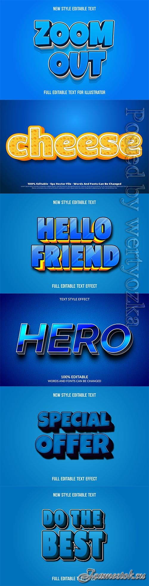 3d editable text style effect vector vol 226