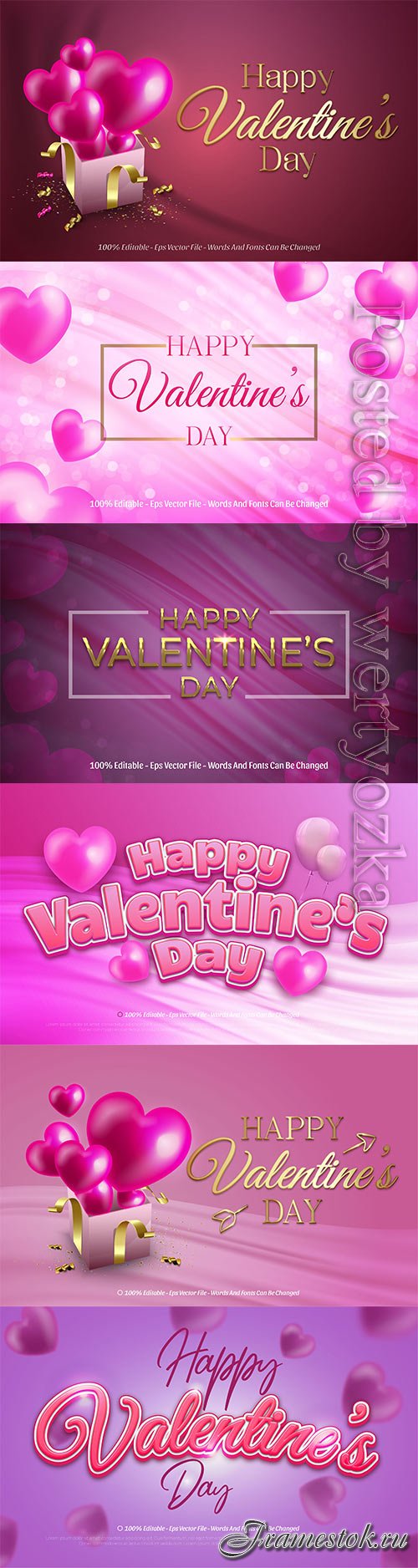 Happy valentine's day realistic vector text