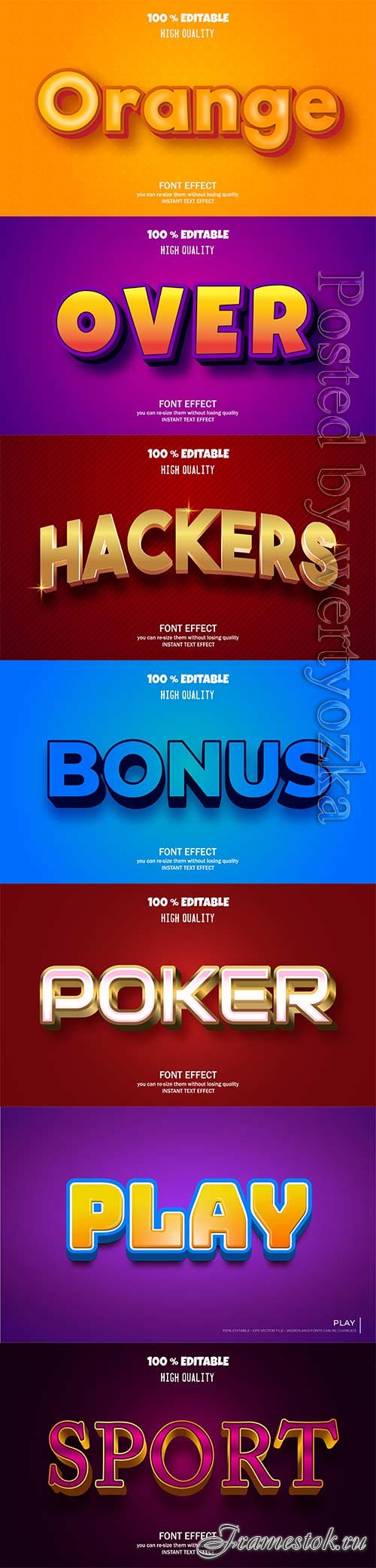 3d editable text style effect vector vol 254