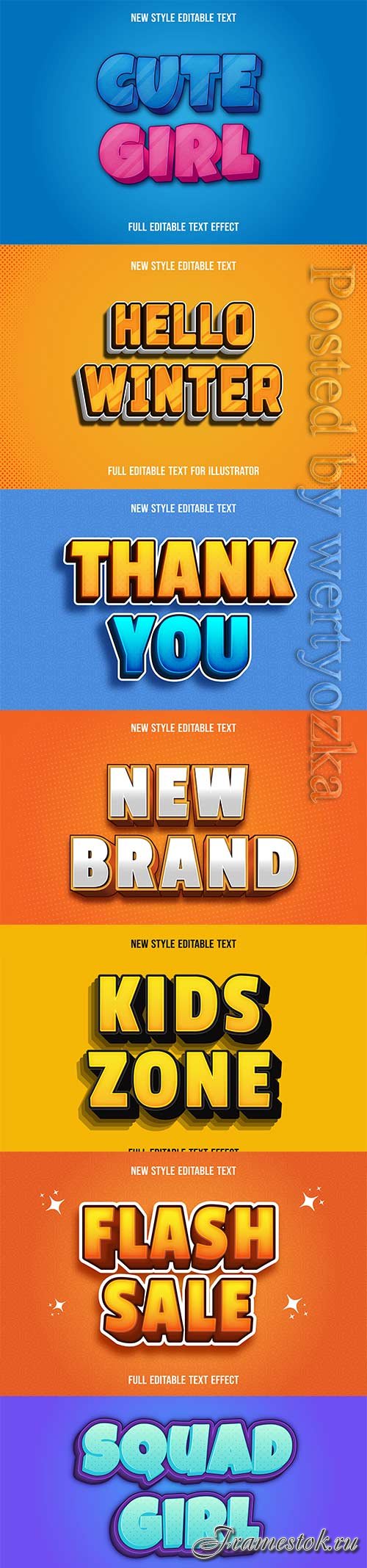 3d editable text style effect vector vol 253