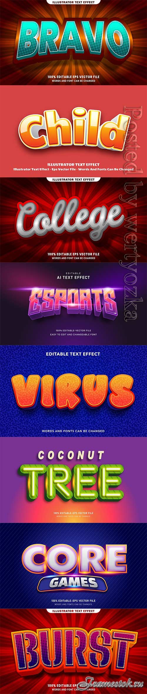 3d editable text style effect vector vol 251