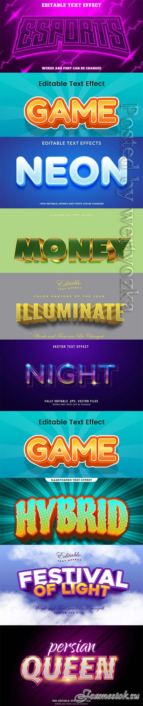 3d editable text style effect vector vol 250