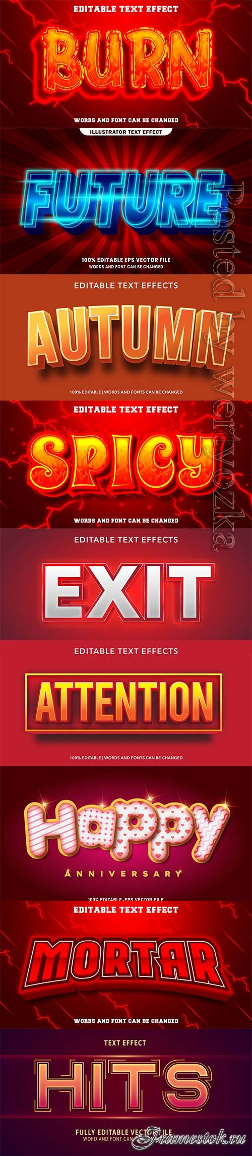 3d editable text style effect vector vol 246