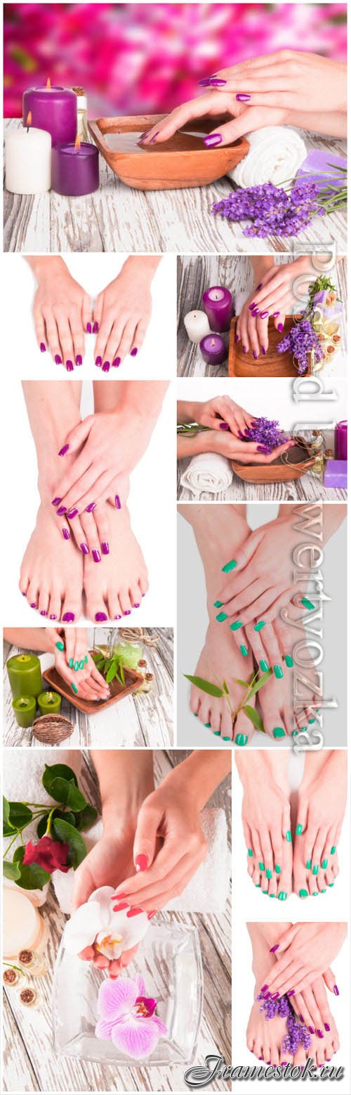 Pedicure and manicure stock photo