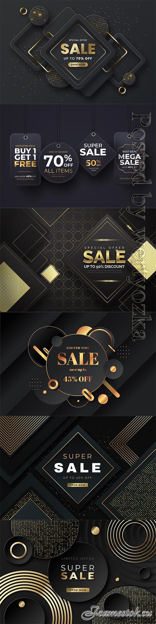 Luxury sale wallpaper with golden vector elements