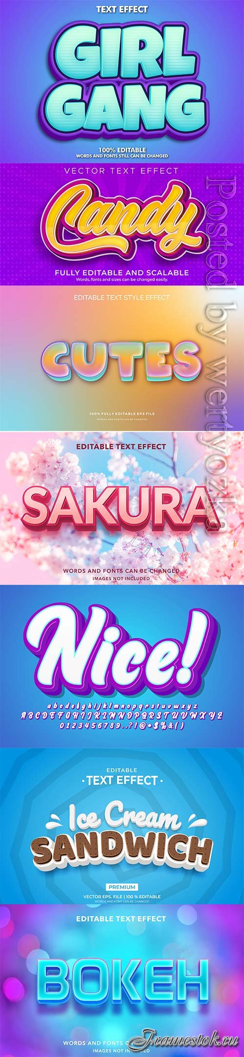 3d editable text style effect vector vol 301