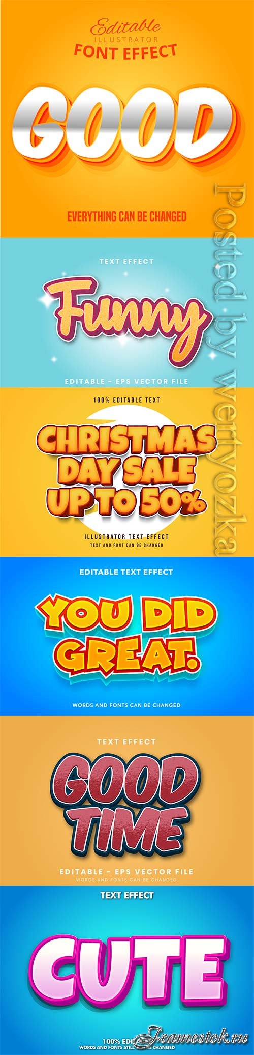 3d editable text style effect vector vol 300