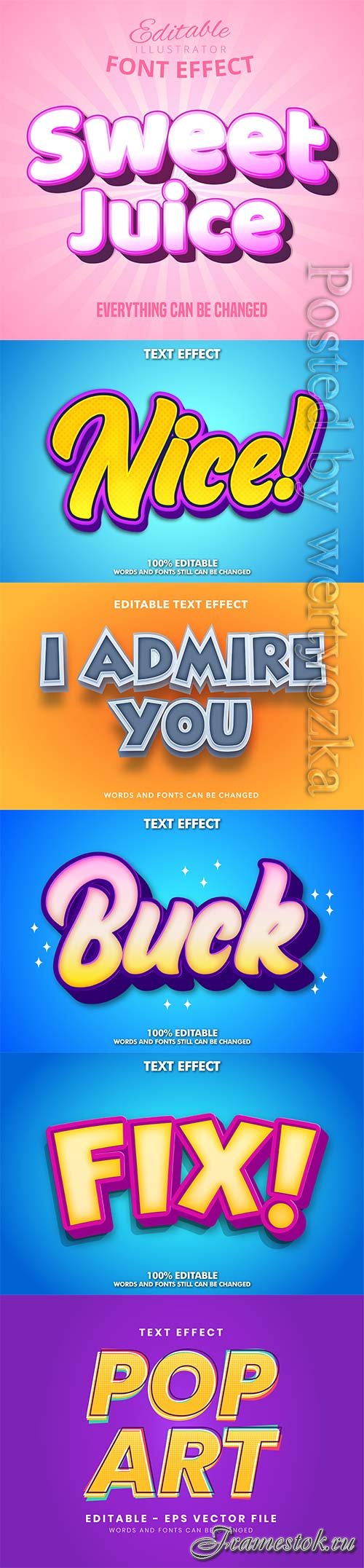 3d editable text style effect vector vol 296