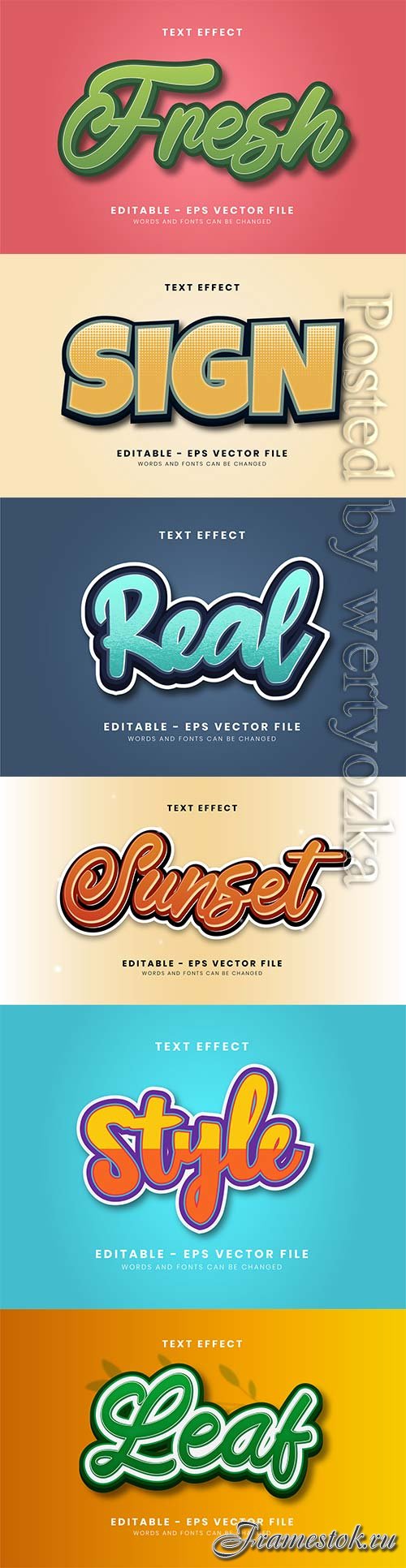 3d editable text style effect vector vol 295