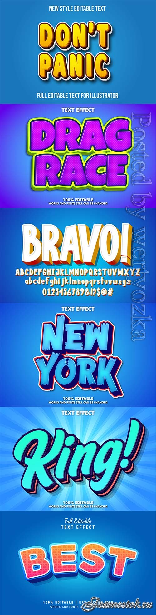 3d editable text style effect vector vol 294