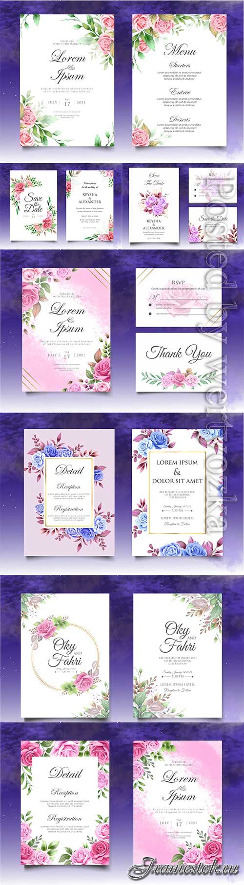 Wedding invitation card with decoration