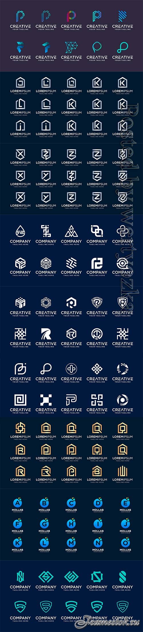 Set of initial letter vector logo template