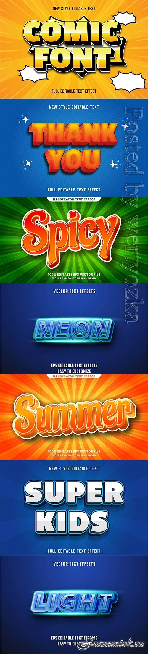 3d editable text style effect vector vol 336