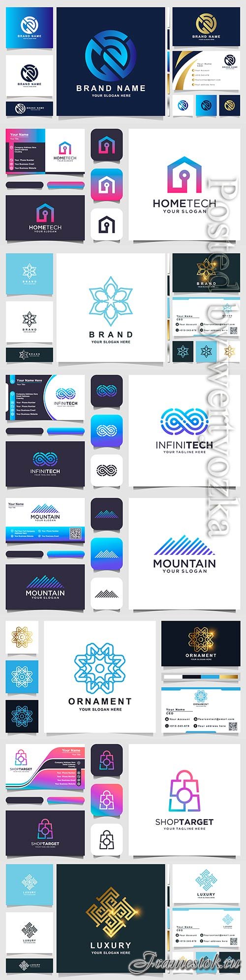 Logo design and business card vector template