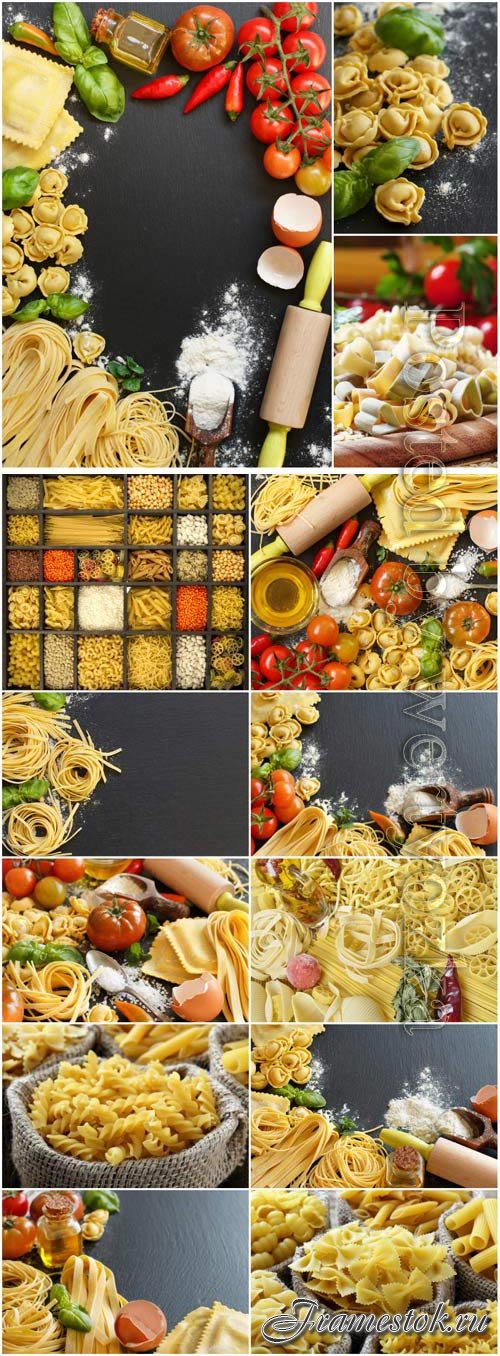 Vegetables and pasta stock photo