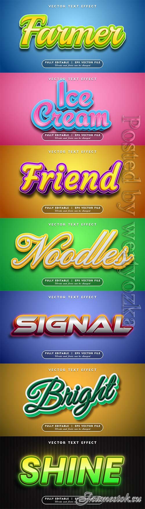 3d editable text style effect vector vol 427