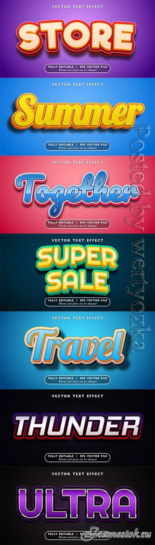 3d editable text style effect vector vol 426