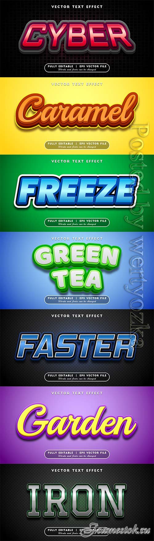 3d editable text style effect vector vol 424