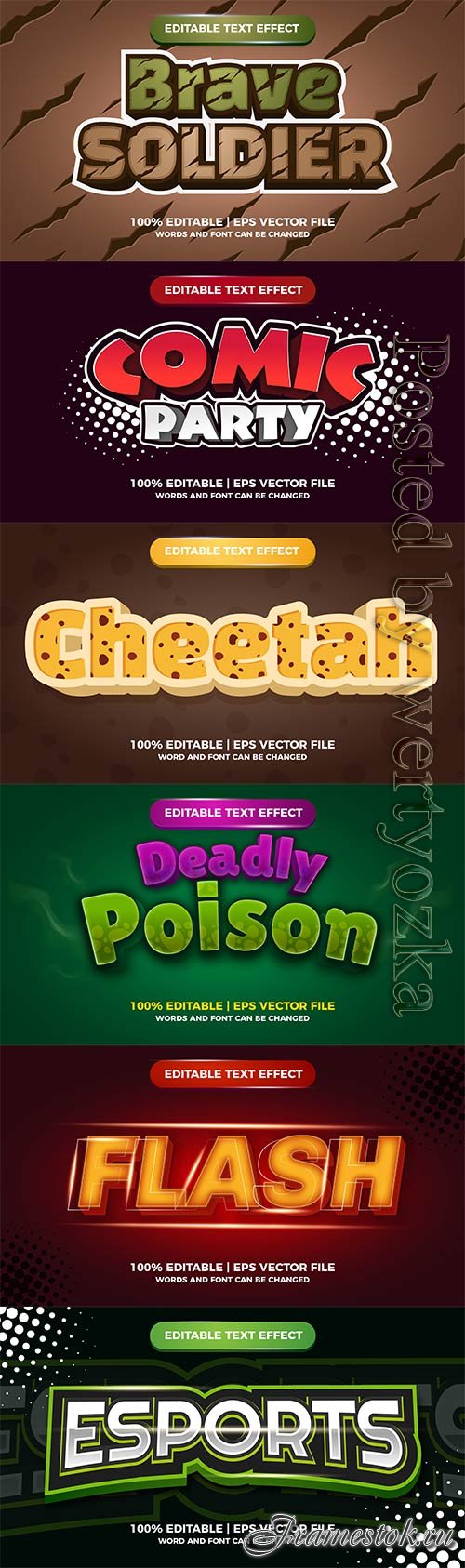 3d editable text style effect vector vol 432