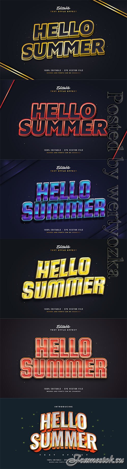 Hello summer text with vintage style