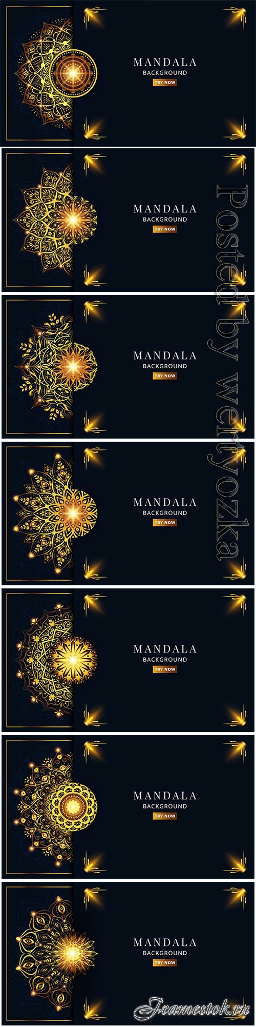 Luxury golden mandala vector banner