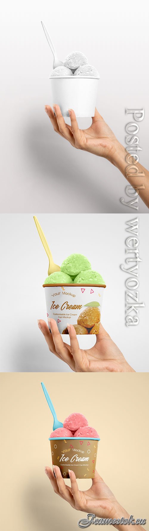 Ice Cream Cup Mockup PSD