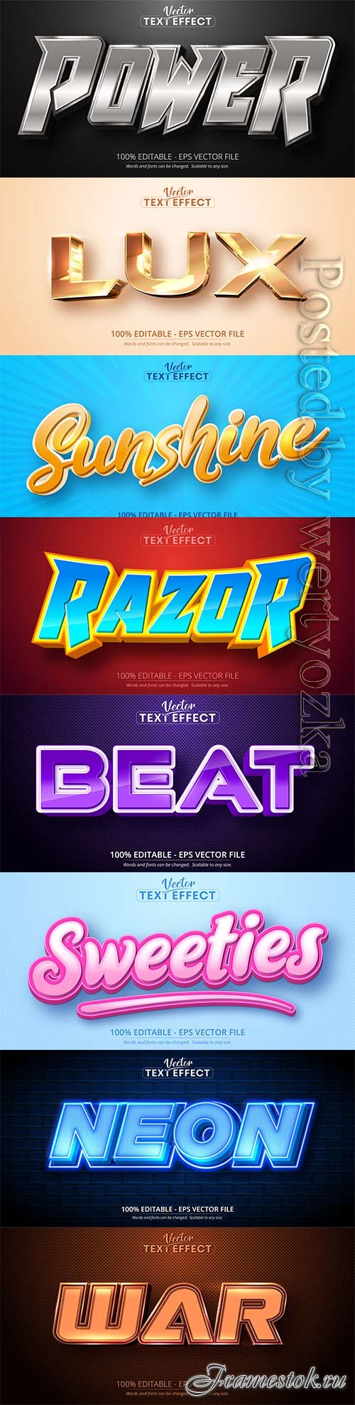 3d editable text style effect vector vol 490