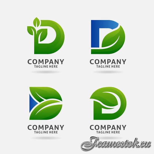 Letter d leaf logo vector design