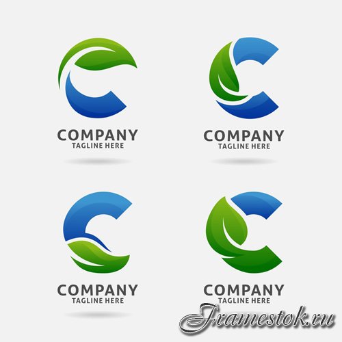 Letter c leaf logo vector design