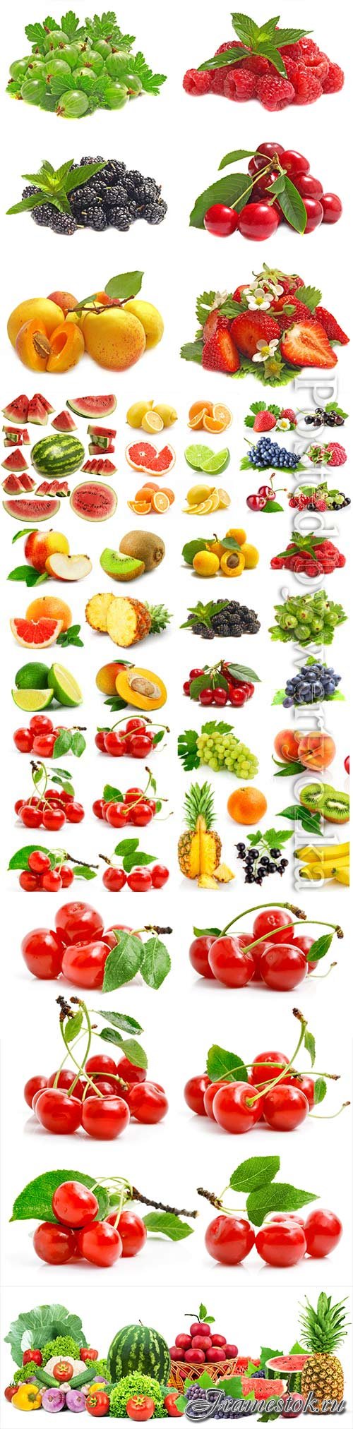Tropical fruits, berries stock photo