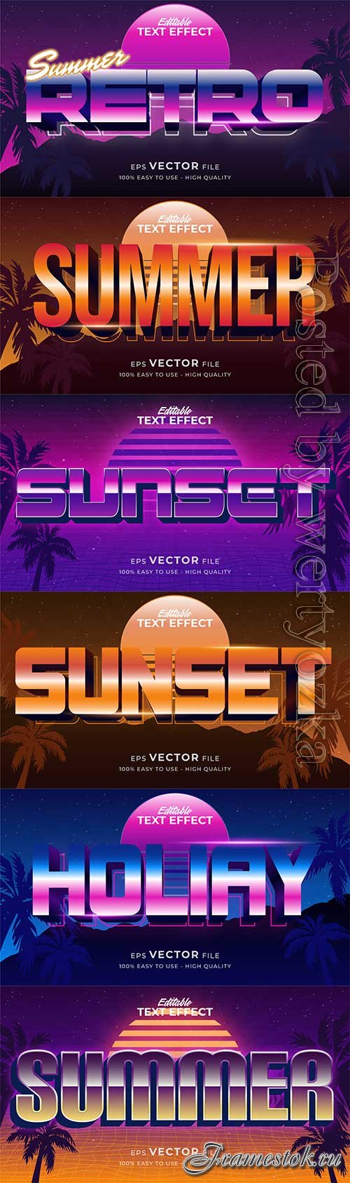 Retro summer holiday text in grunge style theme in vector vol 16