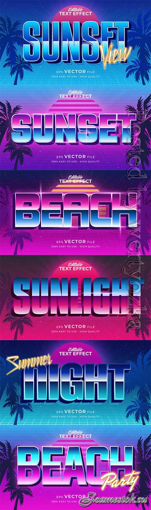 Retro summer holiday text in grunge style theme in vector vol 13