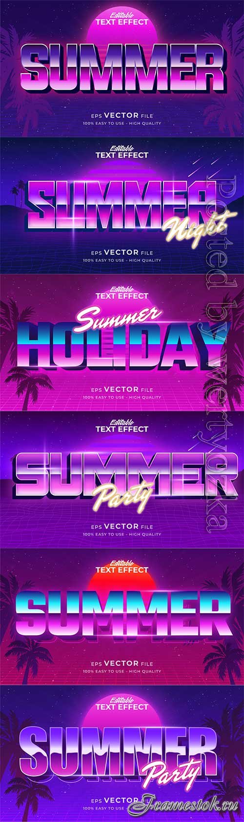 Retro summer holiday text in grunge style theme in vector vol 12